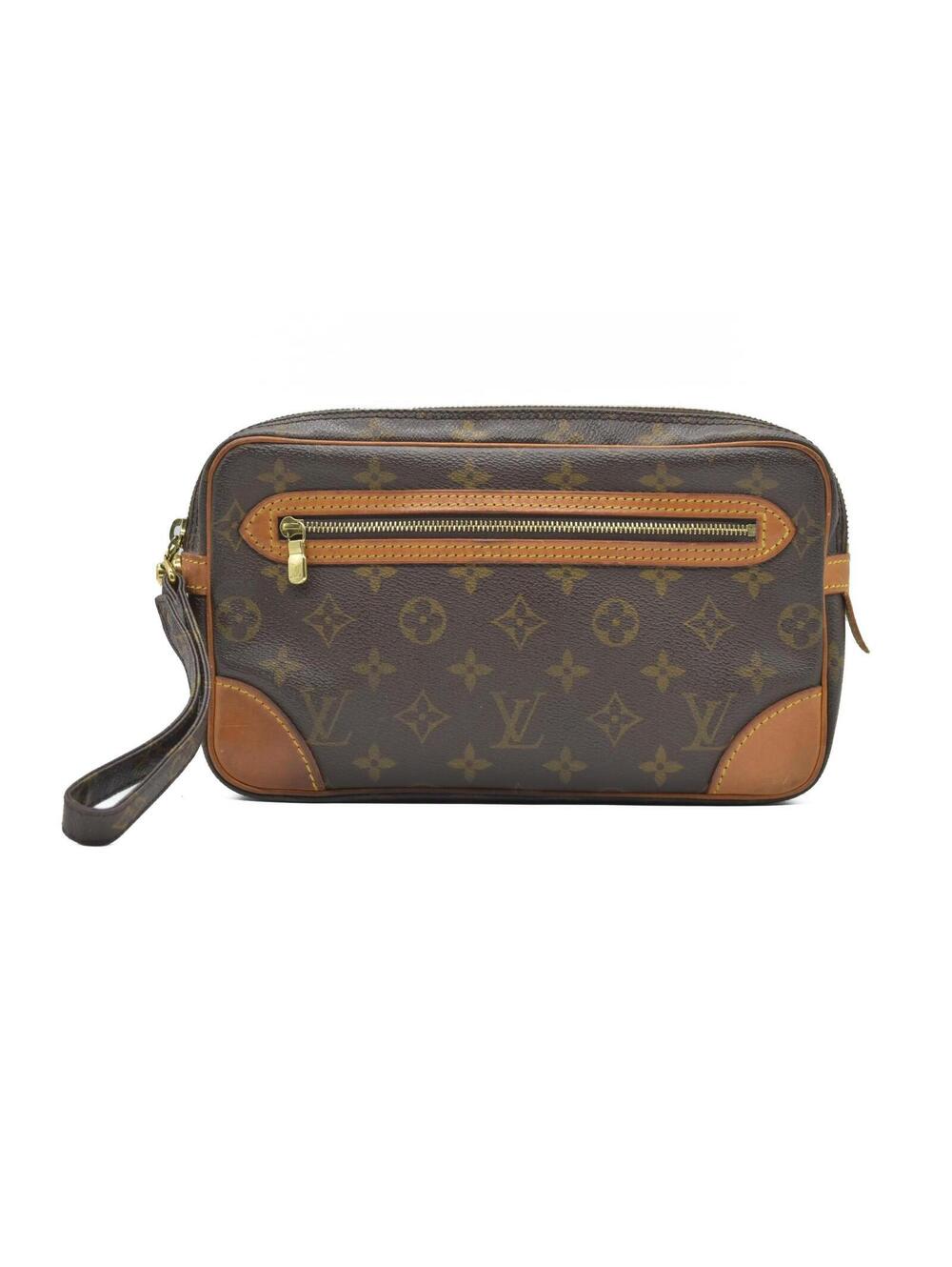 $690 LOUIS VUITTON Monogram Marly Dragonne GM Clutch Bag